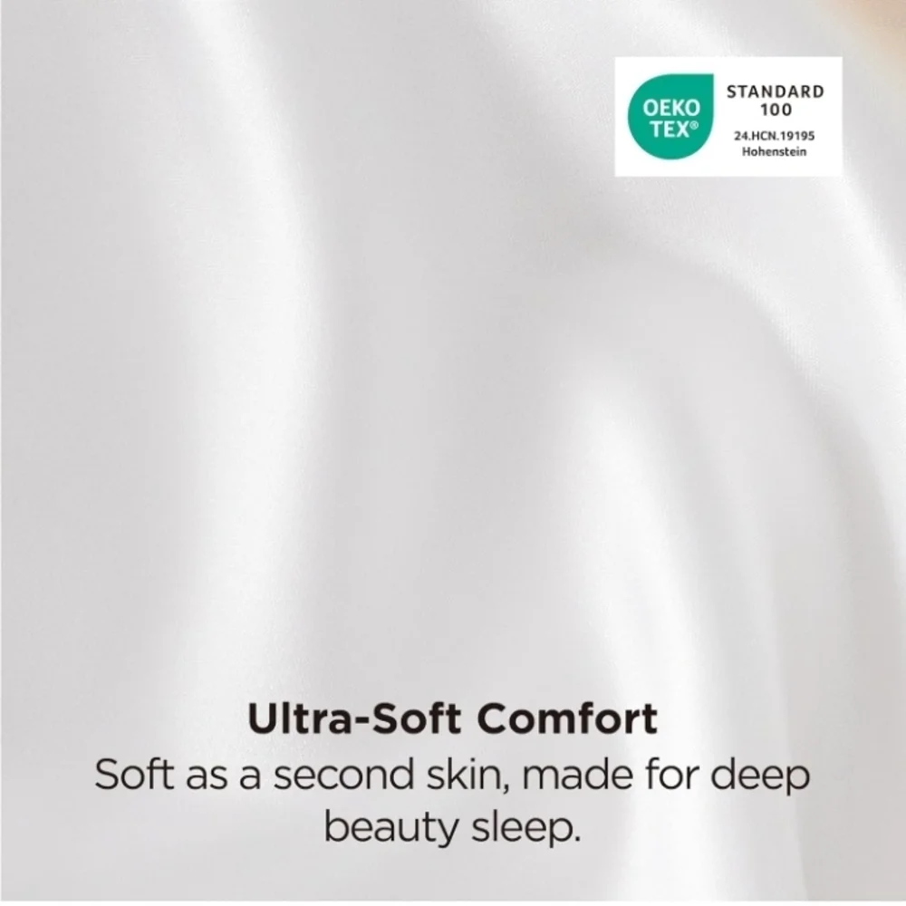 Luxurious White Satin Pillowcase Set Of 2